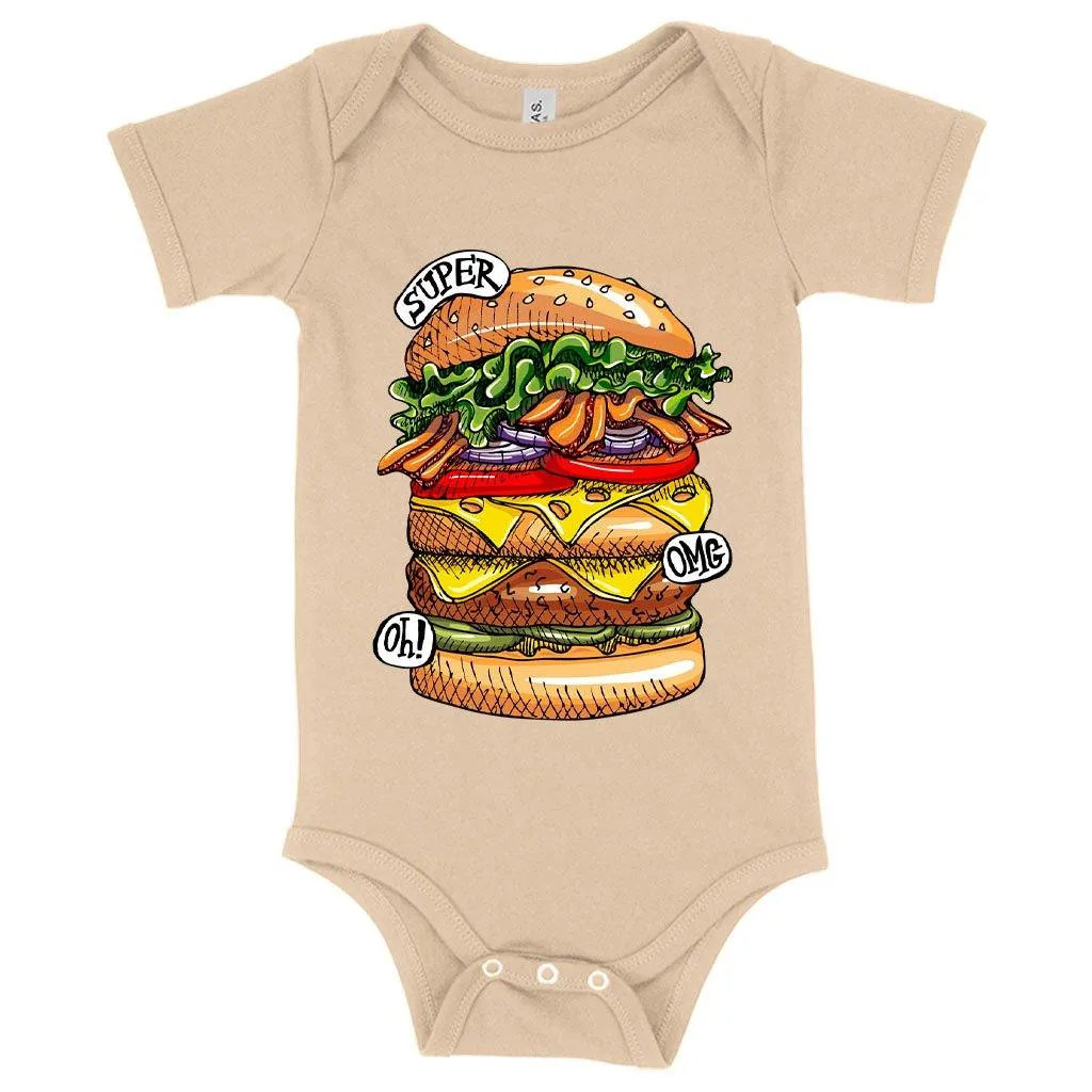 Baby Jersey Burger Onesie - Cool Food Onesies