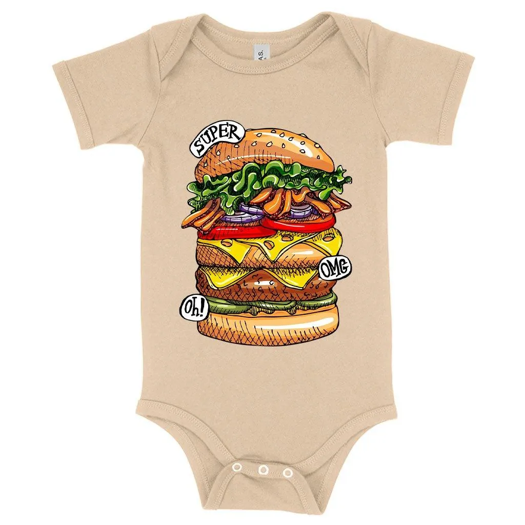 Baby Jersey Burger Onesie - Cool Food Onesies