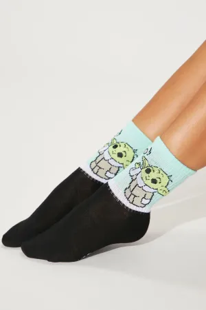 Baby Yoda 2 Pack Socks - White/combo