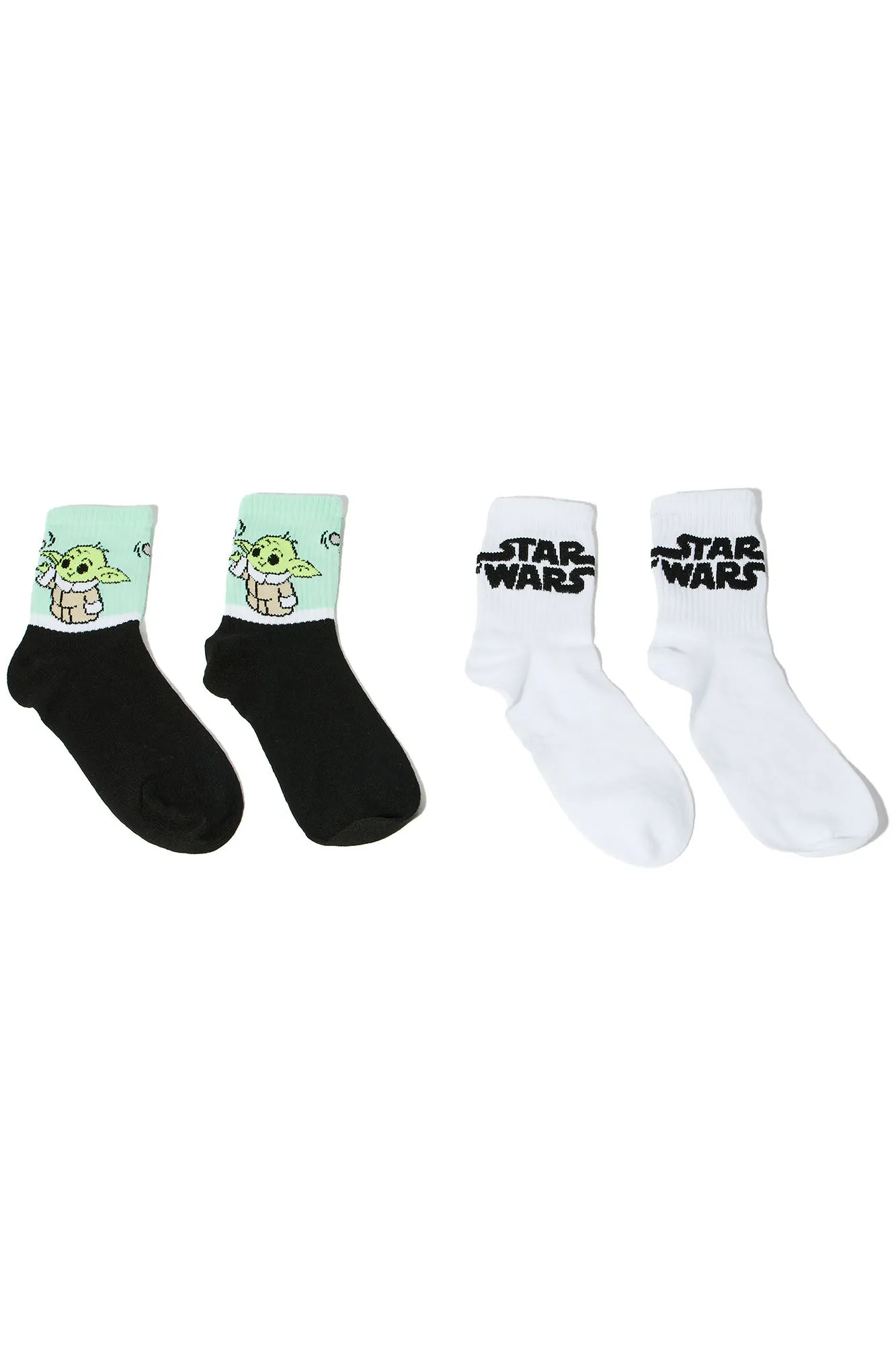 Baby Yoda 2 Pack Socks - White/combo