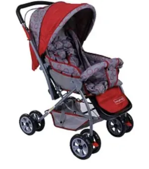 BABYHUG Cosy Cosmo Stroller With Reversible Handle – Bright Red