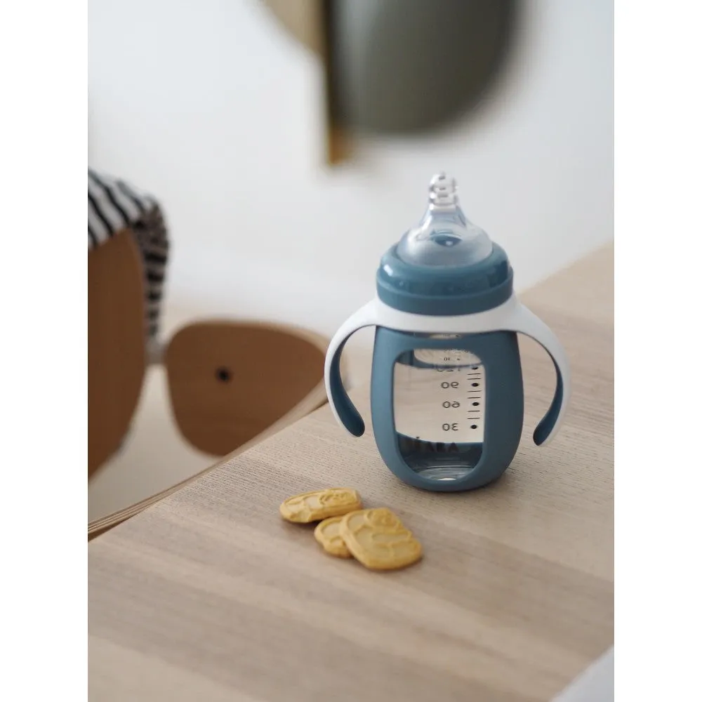Beaba Glass Baby Bottle - Blue