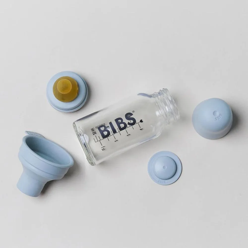 BIBS Baby Glass Bottle Complete Set Latex 110ml Blush