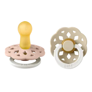 BIBS Boheme Pacifier 2 Pack - Blush Glow/Vanilla Glow