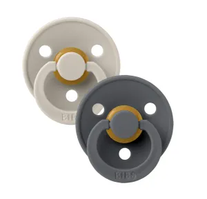 BIBS Colour Latex Baby Pacifier 2-Pack Sand/Iron