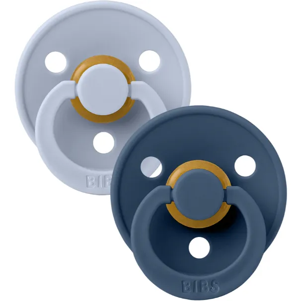 BIBS Colour Pacifier 2 Pack- Dusty Blue/Steel Blue