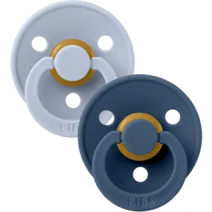 BIBS Colour Pacifier 2 Pack- Dusty Blue/Steel Blue