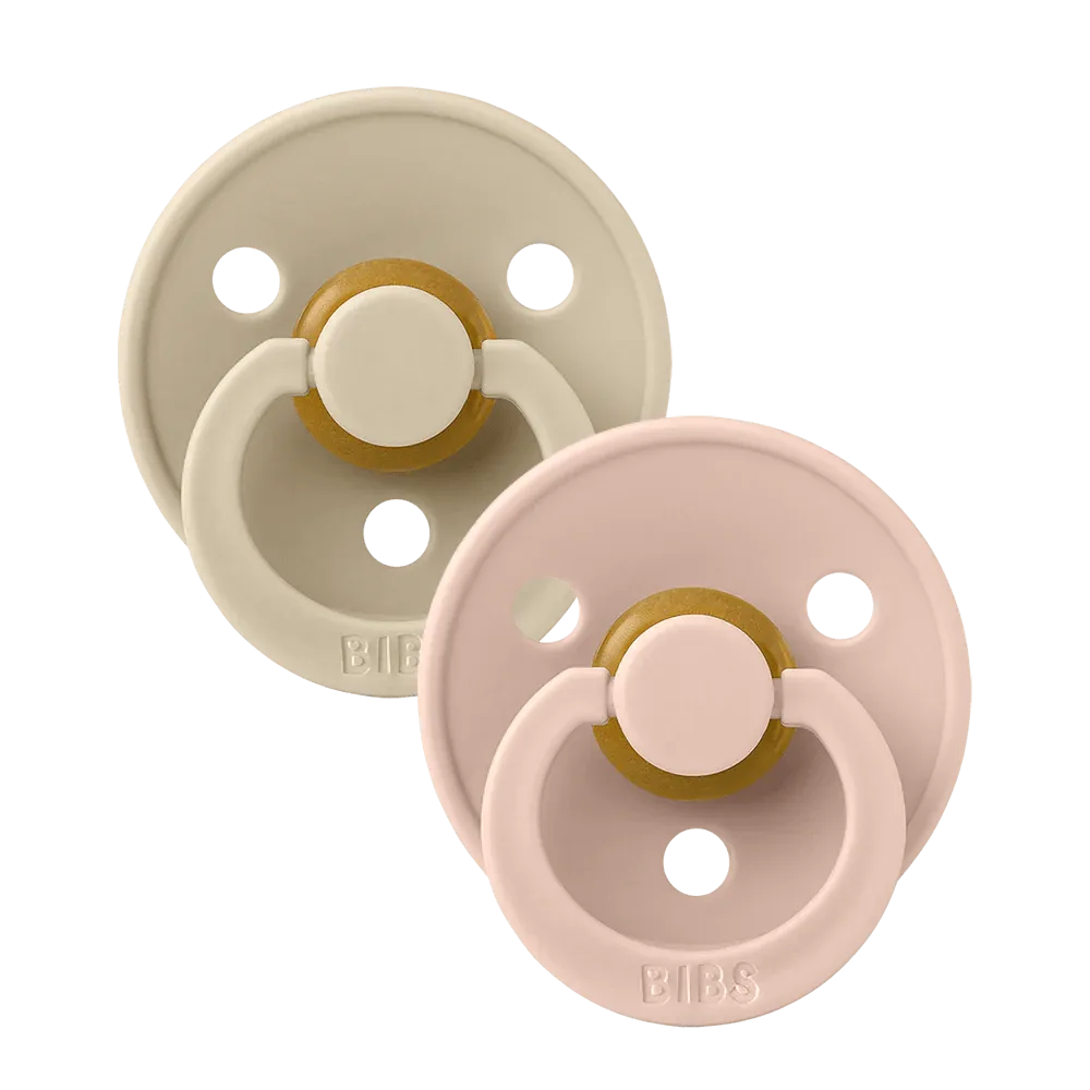 BIBS Colour Pacifiers 2 Pack (Size 1) - Vanilla/Blush