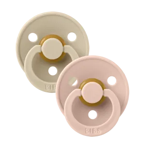 BIBS Colour Pacifiers 2 Pack (Size 1) - Vanilla/Blush