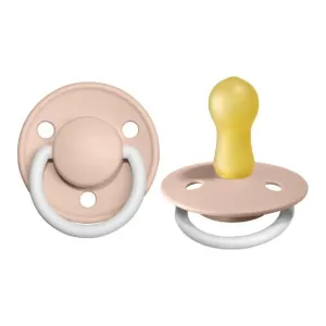 Bibs Pacifier 2-Pack De Lux GLOW Latex Pacifiers - Blush (Size 2, 6-18 Months) (91053) (Open Box)