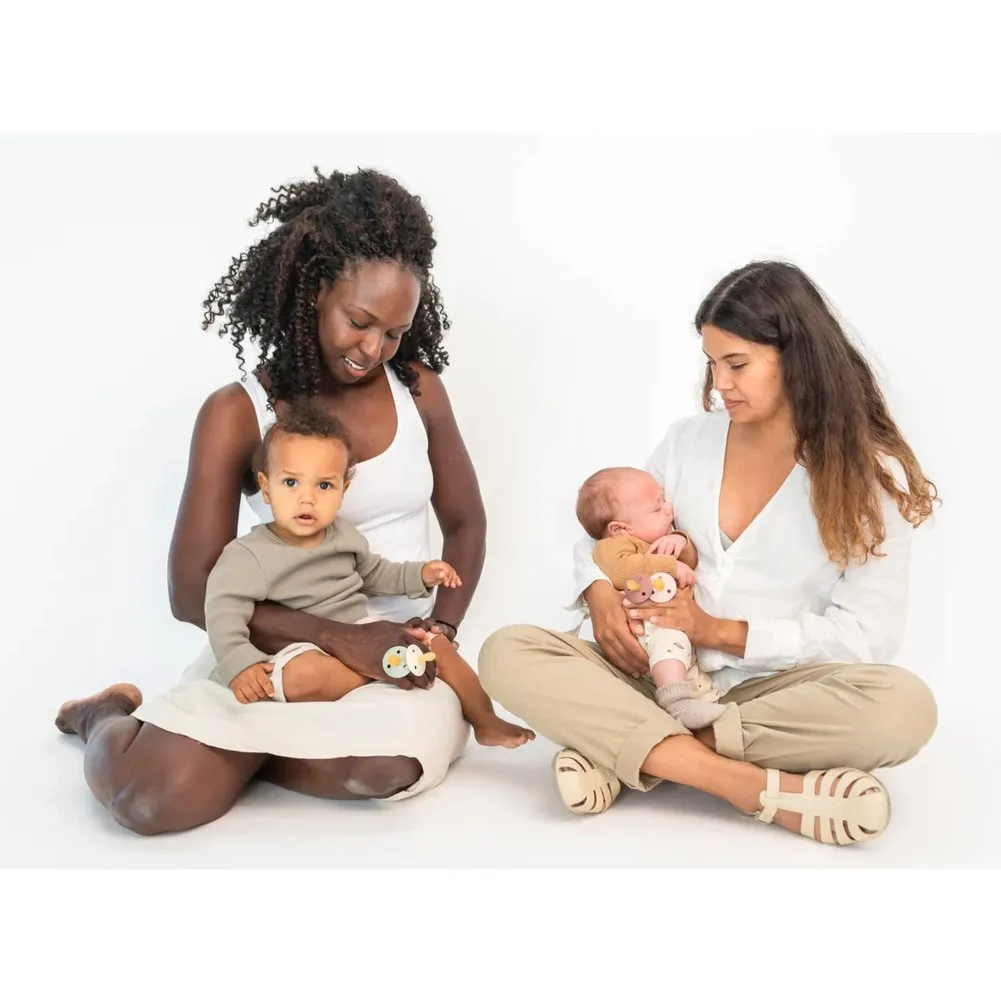 Bibs Pacifier 2-Pack Pacifiers - Ivory/Blush (Size 3, 18  Months)
