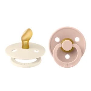 Bibs Pacifier 2-Pack Pacifiers - Ivory/Blush (Size 3, 18  Months)