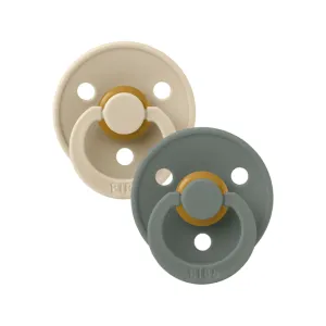 BIBS USA Colour Pacifier 2 Pack- Vanilla/Pine