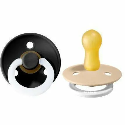 BIBS USA- GLOW in the Dark Pacifier 2 Pack - Black Night/Vanilla