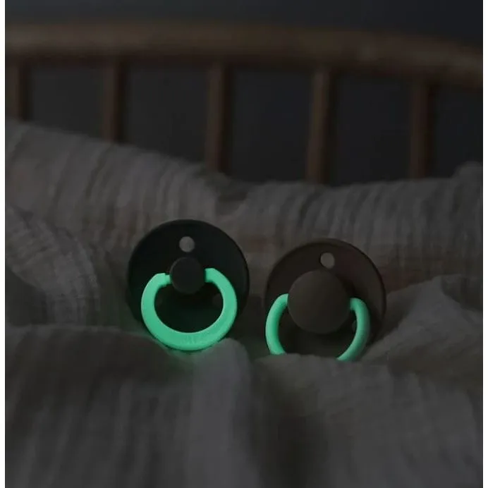 BIBS USA- GLOW in the Dark Pacifier 2 Pack - Blush/Vanilla