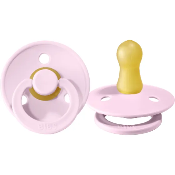 BIBS USA- Natural Rubber Pacifier 2 Pack - Baby Pink