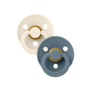 BIBS USA- Natural Rubber Pacifier 2 Pack - Ivory/Petrol