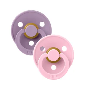BIBS USA- Natural Rubber Pacifier 2 Pack - Lavender/Baby Pink
