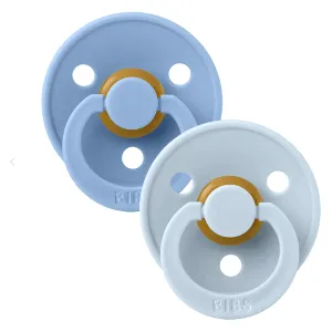 BIBS USA- Natural Rubber Pacifier 2 Pack - Sky Blue/ Baby Blue