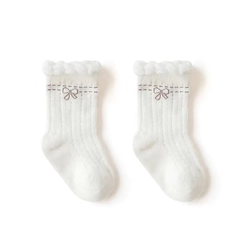 Bow Ruffle Mesh Summer Socks