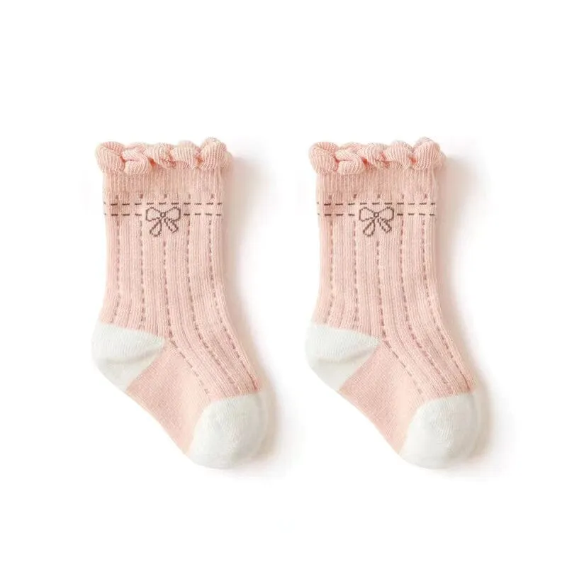 Bow Ruffle Mesh Summer Socks
