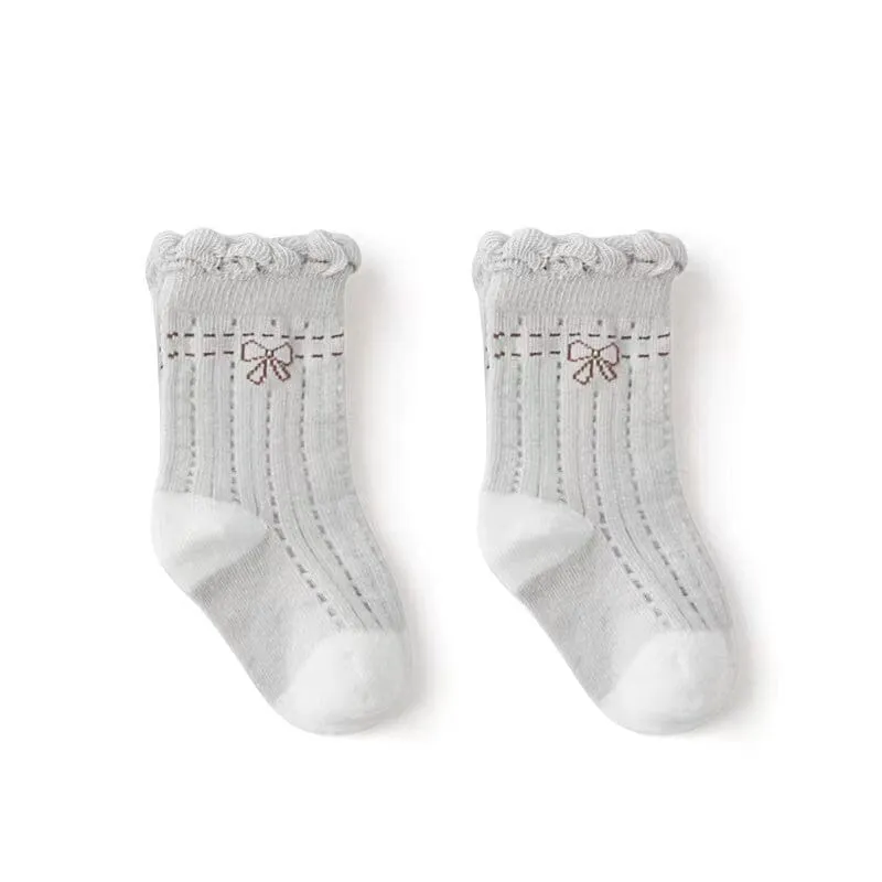 Bow Ruffle Mesh Summer Socks