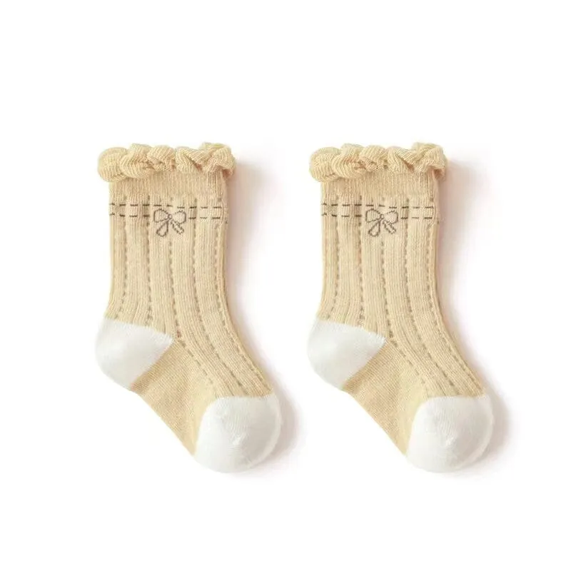 Bow Ruffle Mesh Summer Socks