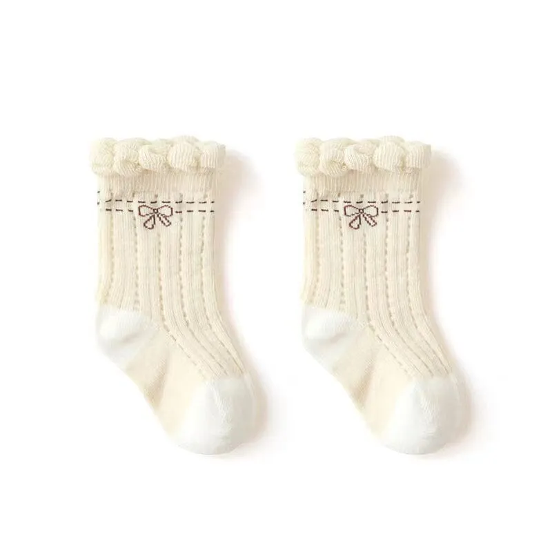 Bow Ruffle Mesh Summer Socks