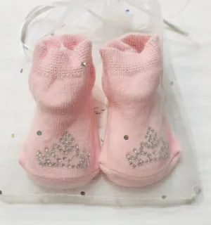 Britt Bear Crown Baby Socks-Pink