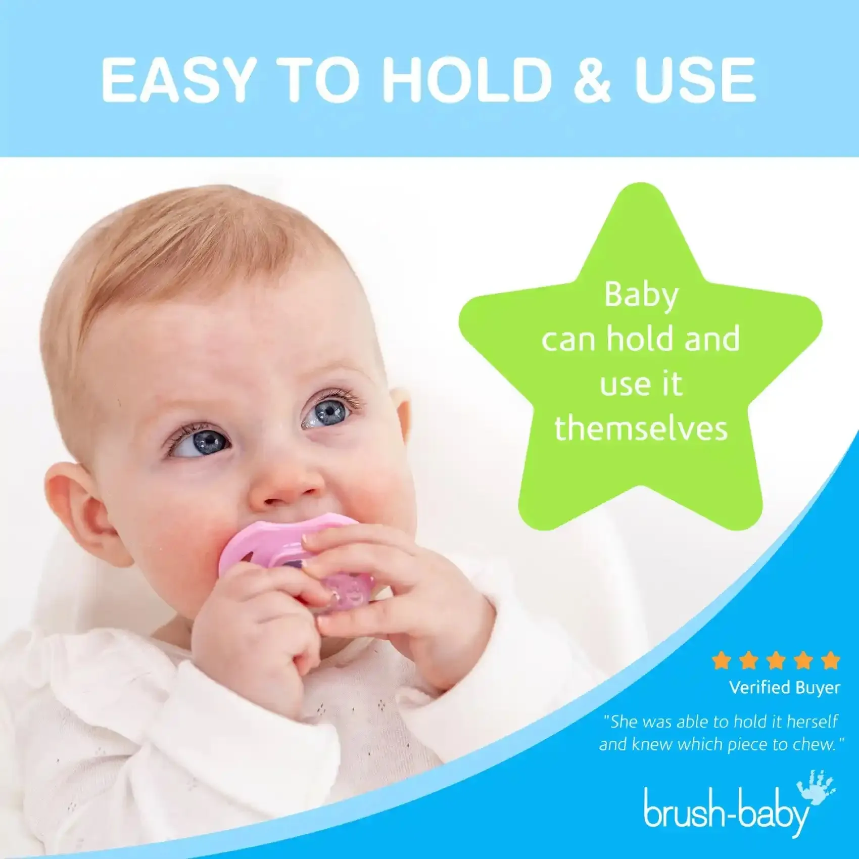 Brush Baby Front-Ease Teether (Pink)