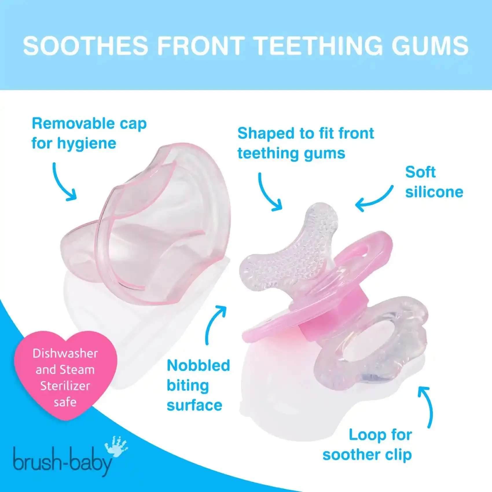 Brush Baby Front-Ease Teether (Pink)