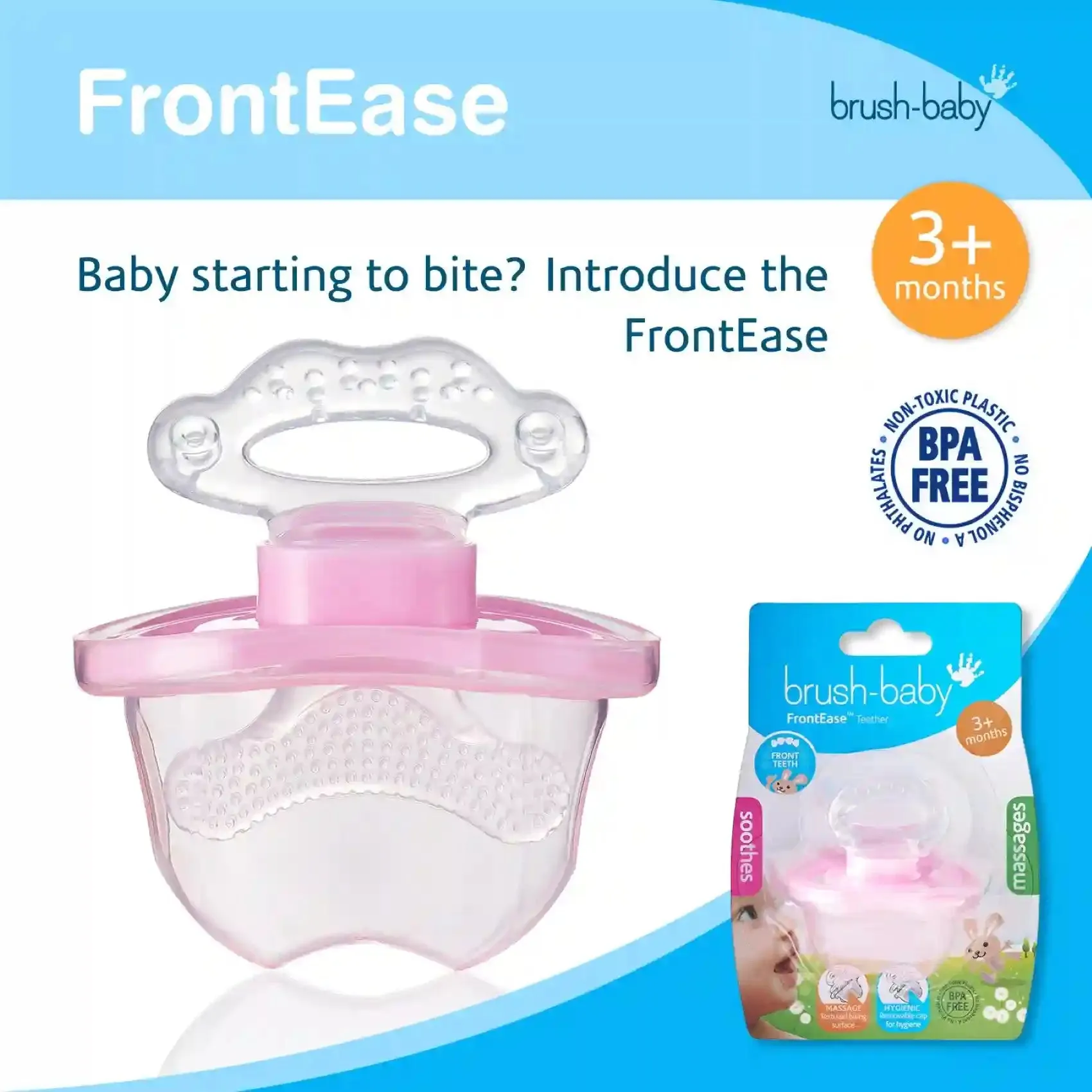 Brush Baby Front-Ease Teether (Pink)