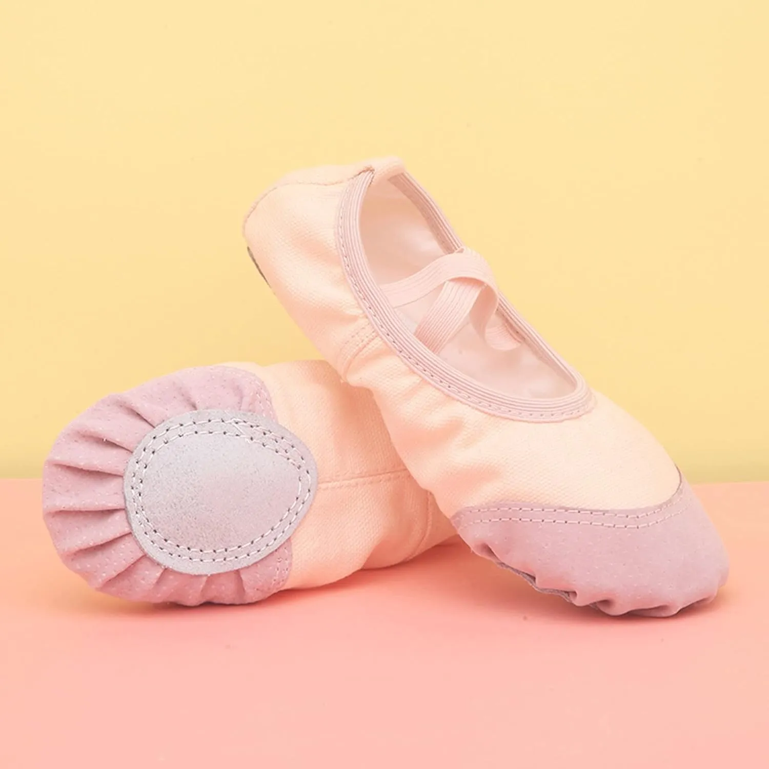 Canvas Ballet Shoes Highly Stretch Girls Boys Ballet Slippers Split Sole Yoga Dance Shoe with Elastic for Kids