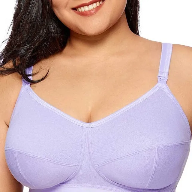 Comfortable Breathable Ladies' Supportive Cotton Nursing Bra Plus Size