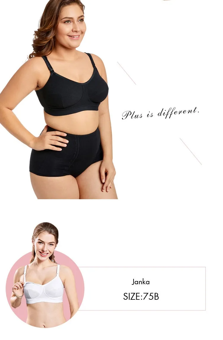 Comfortable Breathable Ladies' Supportive Cotton Nursing Bra Plus Size