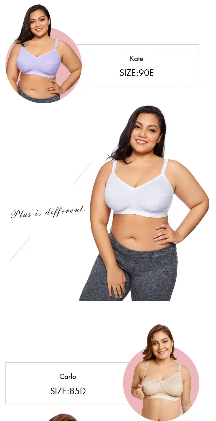 Comfortable Breathable Ladies' Supportive Cotton Nursing Bra Plus Size