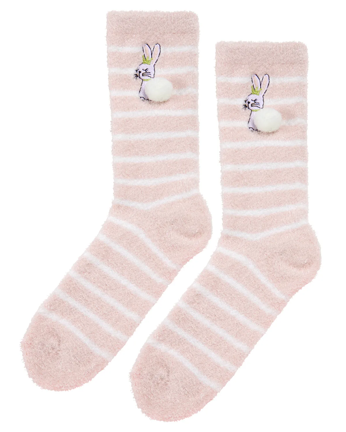 Cozy Buddies Stuffed Bunny with Matching Striped Sock