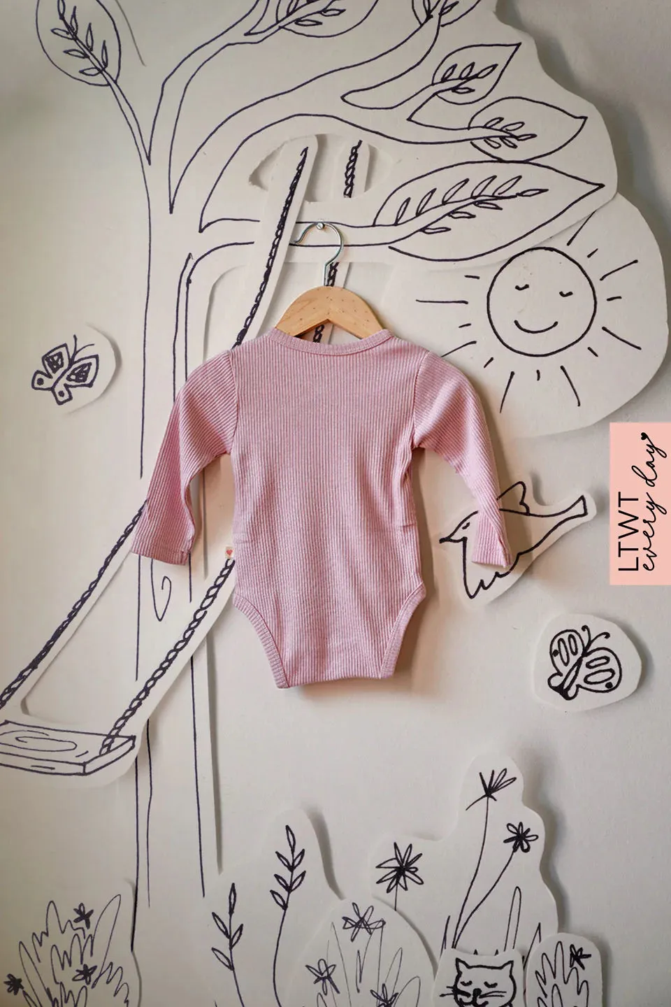 Everyday Unisex baby onesie - Rosepink