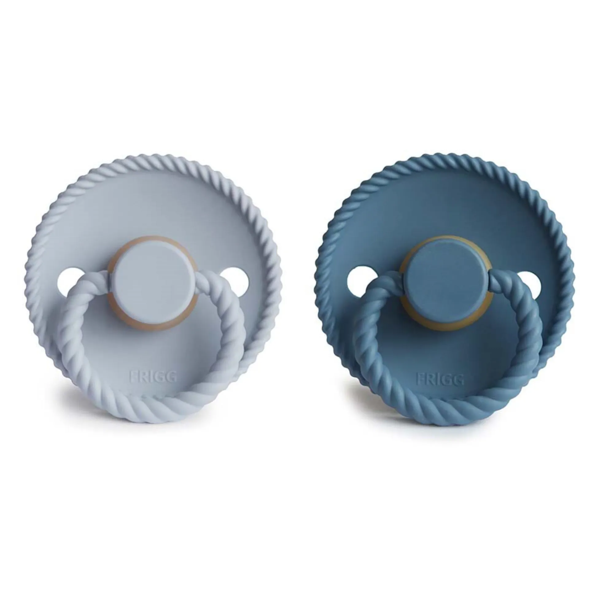 FRIGG Rope Latex Baby Pacifier 2-Pack Ocean View/Powder Blue