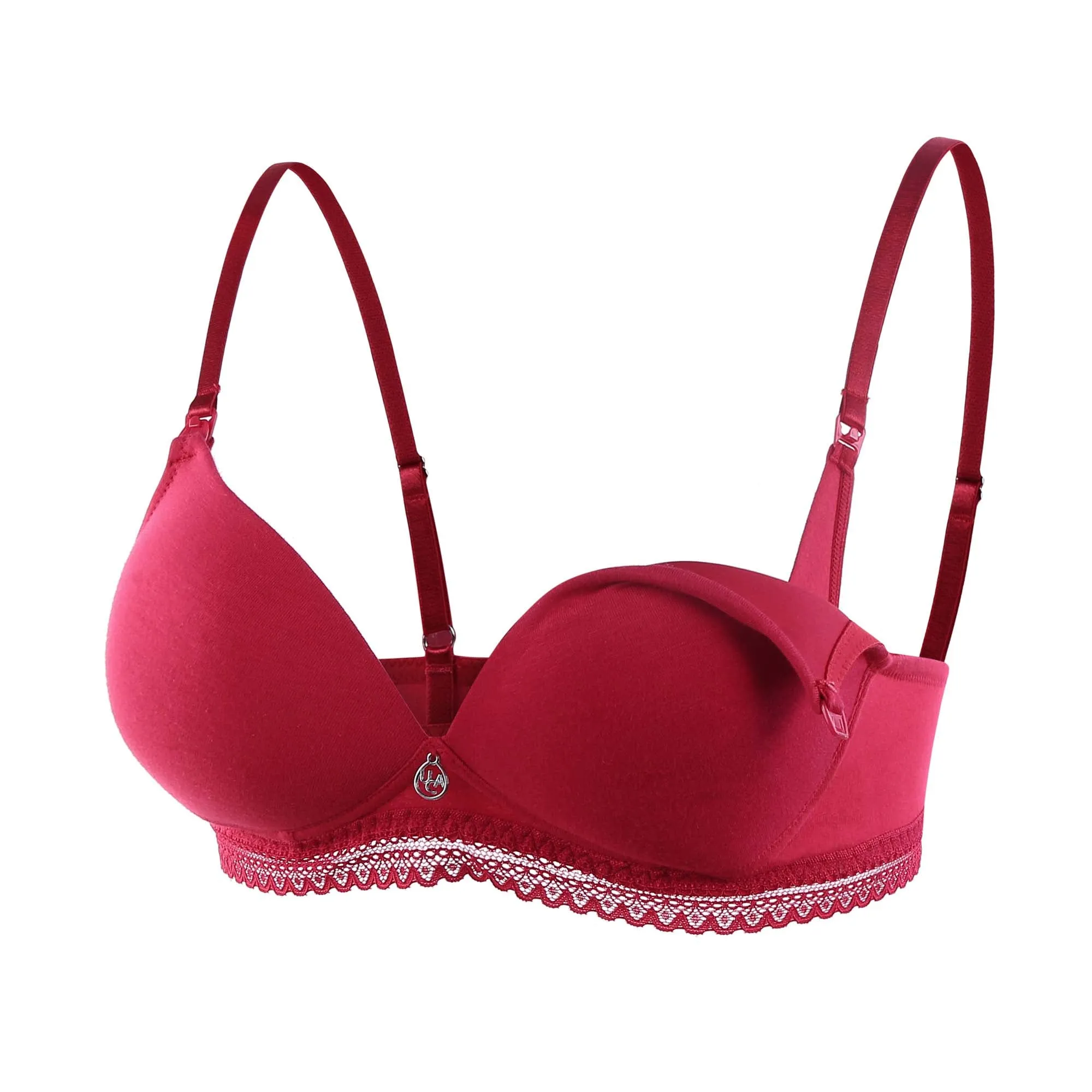 GIANNA Comfort Cotton Red Molded Maternity Nursing Bra