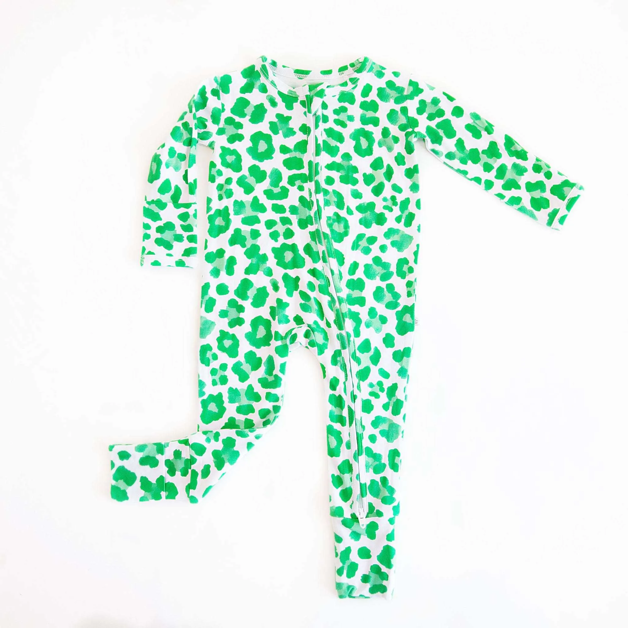 Green Leopard Baby Romper