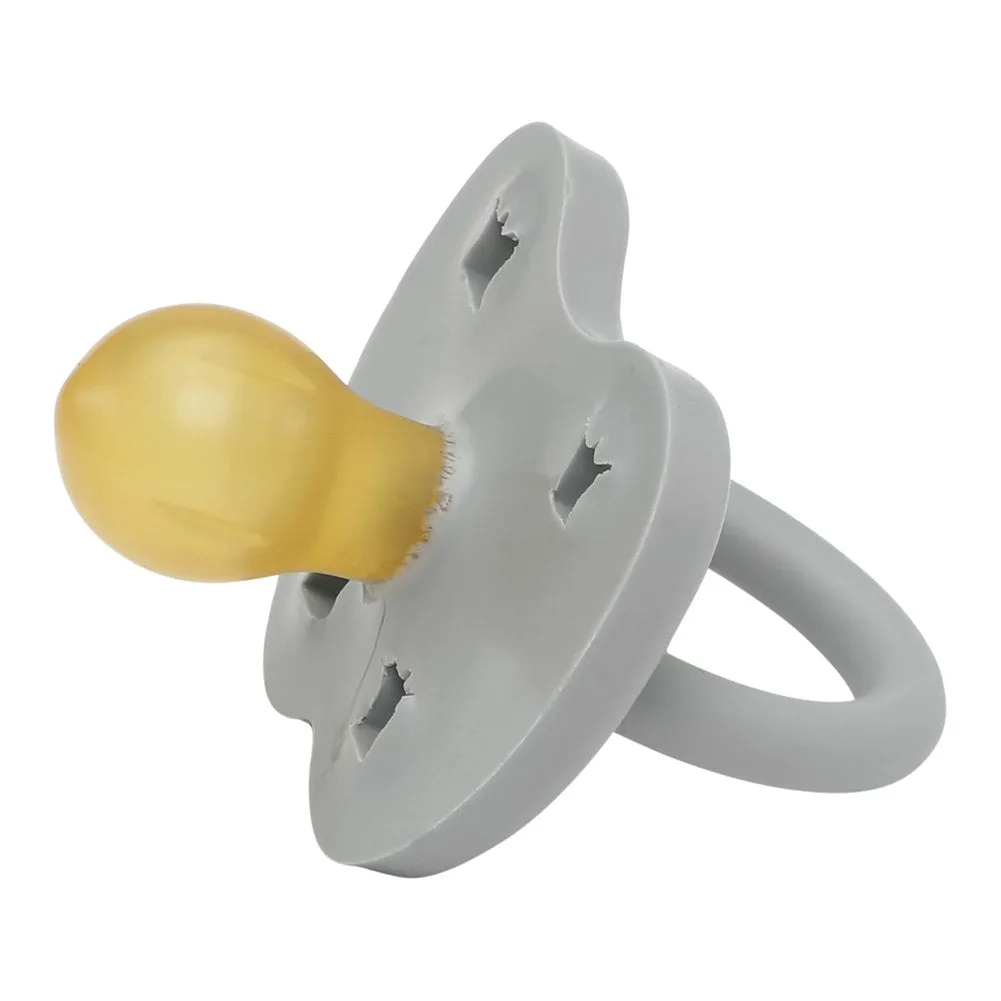 Hevea Natural Rubber Round Pacifier - Gorgeous Grey (3-36 Months)
