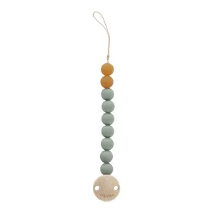 Hevea Wood and Natural Rubber Pacifier Holder - Moss Green