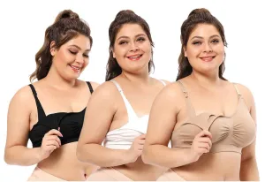iLoveSIA 3PACK Plus Size Wireless Nursing Bra Breast Feeding Bra