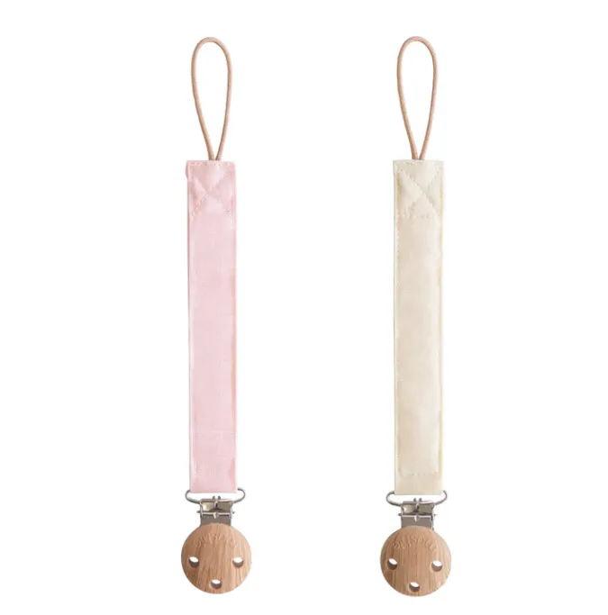 Linen Pacifier Clip 2-pack