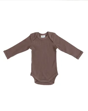 Long Sleeve Ribbed Bodysuit – Plum