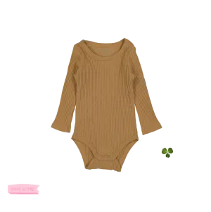 Lovley Littles The Ribbed Long Sleeve Onesie Cider