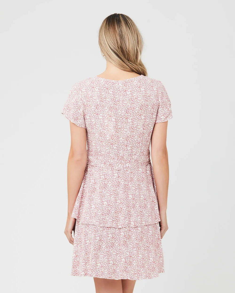 'Lulu' Nursing Dress - Rose / White