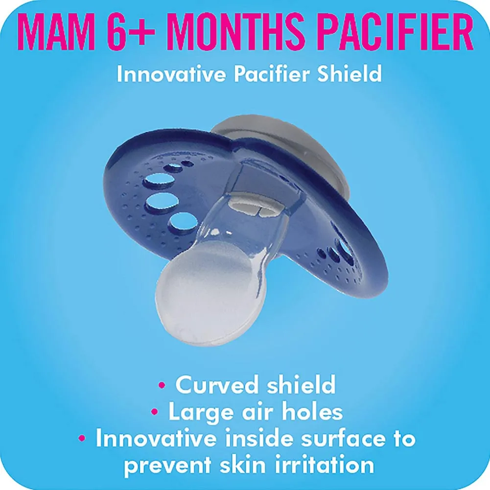 MAM Trend Collection 2-Pack Pacifiers With Clip - Boy (6  Months)