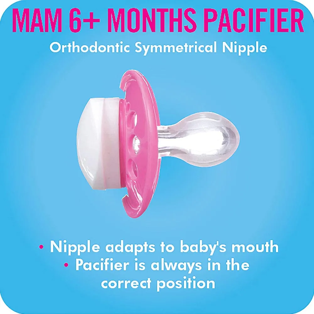 MAM Trend Collection 2-Pack Pacifiers With Clip - Boy (6  Months)